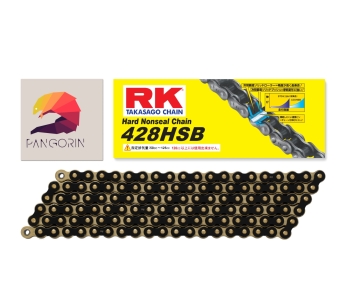 RK CHAIN - SÊN HONDA  - 428 HSB (SÊN 10LY) - MÀU VÀNG ĐEN (BLACK/GOLD)